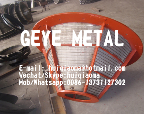 China Centrifuge Wedge Wire Screen Baskets, Vee Profile Wedge Wire Basket Strainers, Triwire Centrifugal Conical Baskets supplier