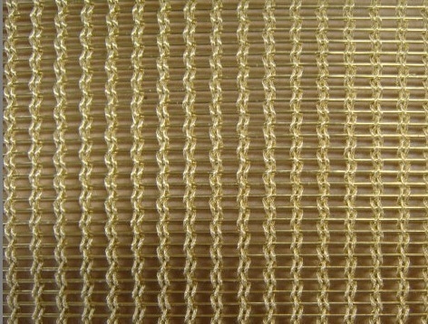 China Decorative 4305T Brass braided woven mesh for glass lamination as interlayer supplier