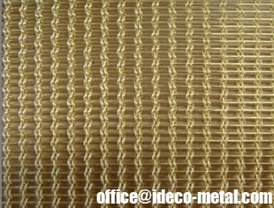 China Decorative 4305T Brass braided woven mesh for glass lamination as interlayer supplier