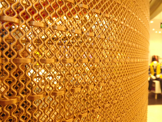 China Flexi-woven Architecture Decorative mesh for Facade screen in brass/copper wire supplier