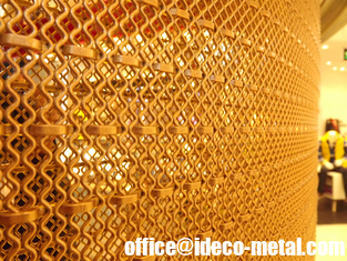 China Flexi-woven Architecture Decorative mesh for Facade screen in brass/copper wire supplier