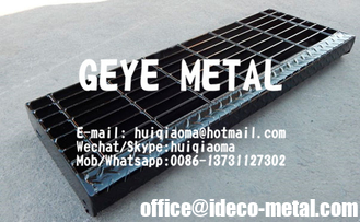 China Welded Steel Bar Grating Stair Treads, Non-Slip Metal Grate Stair Treads supplier