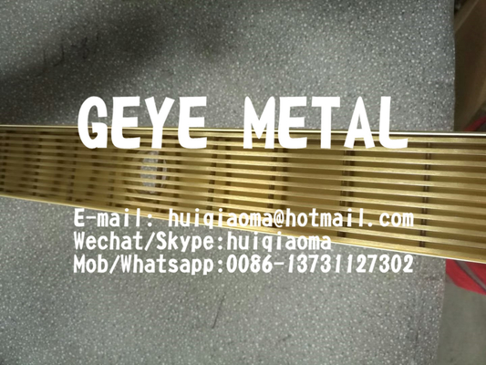 China Copper/Brass/Golden Stainless Steel Bathroom Shower Drainage Channel, Linear Floor Drain Wedge Wire Grates supplier