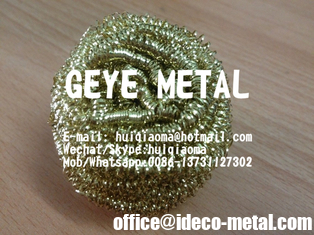 China Brass Spiral Scourer Cleaning Ball, Brass Scouring Pads, Bronze Wire Kitchen Cleaning Pot Scrubbers supplier