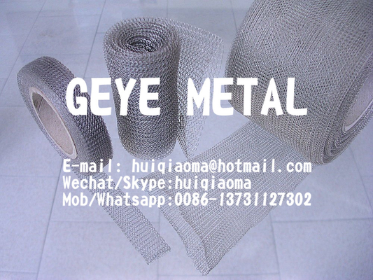 China Tin Plated Copper Wires Knitted Mesh Conductive Tapes, Tubular Knitted Tinned Copper Mesh for EMI RFI Shielding supplier