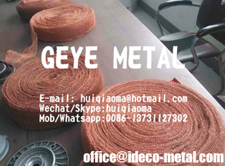 China Copper Knitted Wire Mesh Tapes for EMC RFI Screening, Copper Knit Woven Shielding Conductive Fabrics Tubes supplier