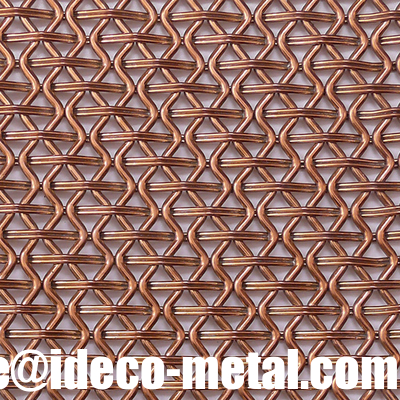 Facade wall decorative mesh screen in Brass copper architectural wire woven supplier