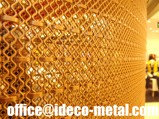 Flexi-woven Architecture Decorative mesh for Facade screen in brass/copper wire supplier