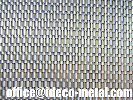 8126T Decorative elevator cladding mesh, Elevator lift wall brass metal woven curtain screen supplier