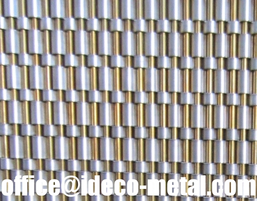 8126T Decorative elevator cladding mesh, Elevator lift wall brass metal woven curtain screen supplier