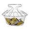 Chef metal basket strainer, Foldable Kitchen Fry chef basket, Cooking net wire mesh basket supplier