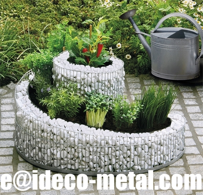 Ornate Welded Gabion Raised Garden Beds in Spiral/Triple Rings for Flowers &amp; Vegetables supplier