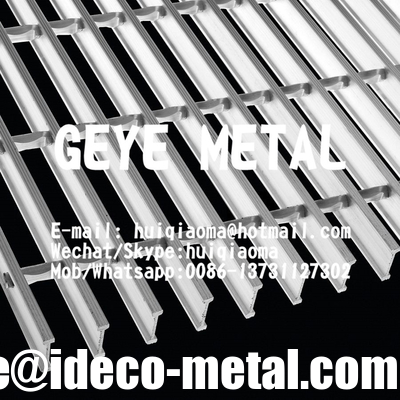 Anti-Slip Aluminium Grooved Swage-Locked I-Bar Grating, Light Weight Aluminum Bar Gratings supplier