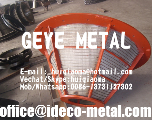 Stainless Steel Vee-wire/ Wedge Wire Screen Centrifugal Conical Baskets Filter for Pulp &amp; Paper supplier