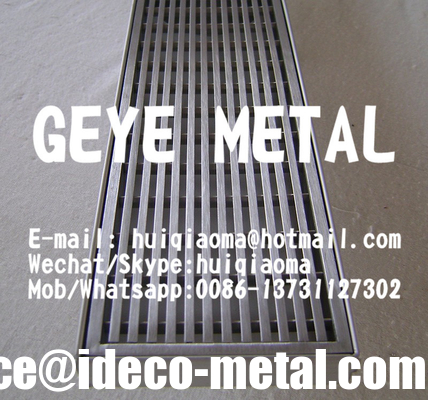 Stainless Steel Shower Floor Drain Grates, Wedge Wire Grate, High Heel Friendly Trench Drainage Gratings supplier