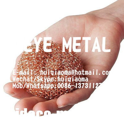 100% Pure Copper Mesh Scourers, Copper Scouring Pads, Knitted Copper Pan Scrubbers, Cleaning Balls supplier