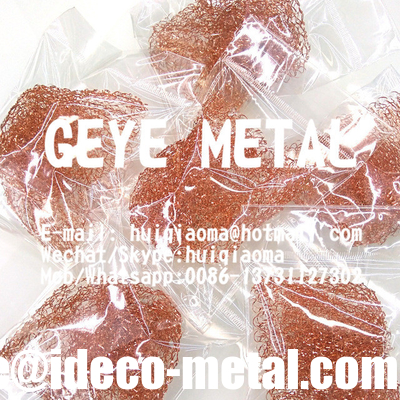 Knitted Flat Wire Copper Mesh Scourer Pads, Abrasive Cleaning Polishing Copper Scouring Balls, Scrubbers supplier