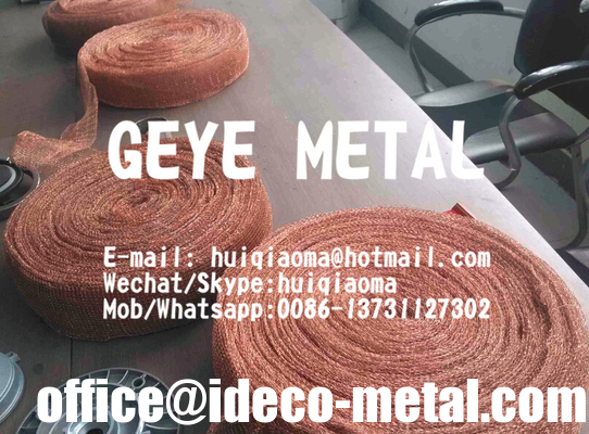 Copper Knitted Wire Mesh Tapes for EMC RFI Screening, Copper Knit Woven Shielding Conductive Fabrics Tubes supplier